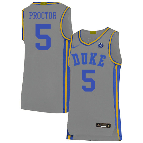 Men #5 Tyrese Proctor Duke Blue Devils 2022-23 College Stitched Basketball Jerseys Sale-Gray